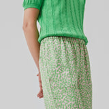 ClarkeMD print pants have straight, wide legs, and a medium waist with covered elasticated. The pants are made from recycled polyester with a smiley print.