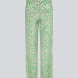 ClarkeMD print pants have straight, wide legs, and a medium waist with covered elasticated. The pants are made from recycled polyester with a smiley print.