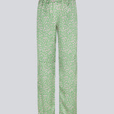 ClarkeMD print pants have straight, wide legs, and a medium waist with covered elasticated. The pants are made from recycled polyester with a smiley print.