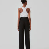 Gale pants in Black have a classic design. The pants have straight, wide legs with pressfolds, which creates an elegant look. Buy Gale Blazer or GaleMD straight blazer in the same color that fits the pants. These pants have a spacious fit. We recommend sizing down.  The model is 177 cm and wears a size S/36.