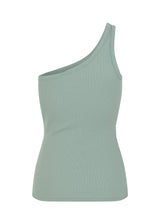 Comfortable, basic top in a soft cotton rib. Igor one shoulder top in the color Sage has a tight fit and asymmetrical strap, which makes the top perfect for a sporty look.