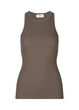 Cool basic top in brown in a soft cotton rib. Igor top has a tight fit with a racer back. The top is perfect for a sporty look. The model is 174 cm and wears a size S/36