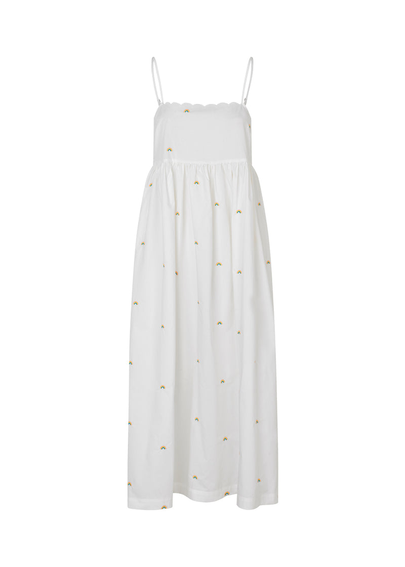 Airy sleeveless dress in organic cotton. PernilleMD strap dress has small, adjustable straps, a more form-fitted bust, and a voluminous, softly draped skirt.