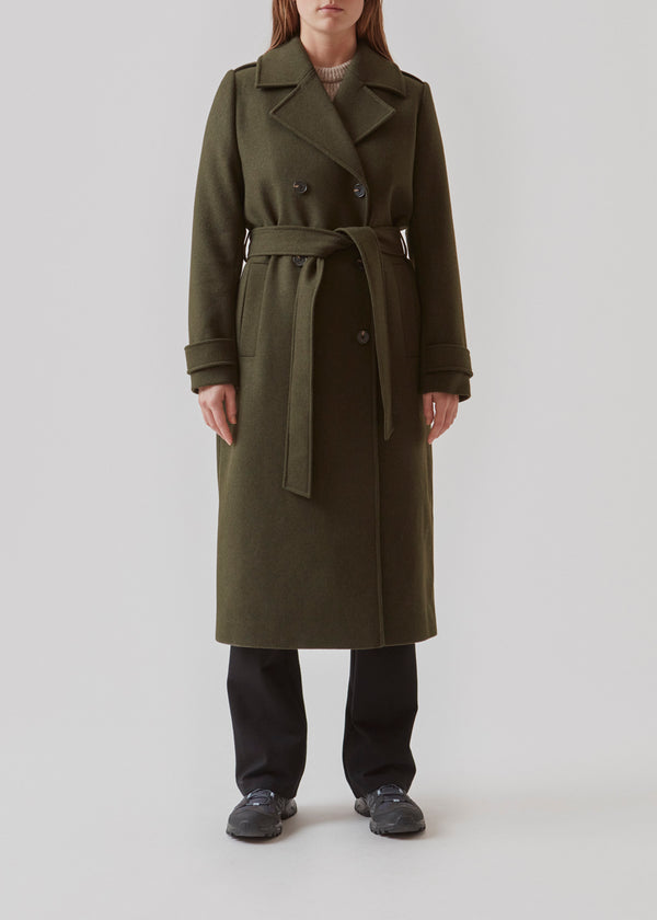 Asymmetrical Military Wool Coat, Winter Coat Women, Fit-and-flare Wool Coat  With Cinched Waist, Womens Coat With Large Turn-back Cuffs C2592 