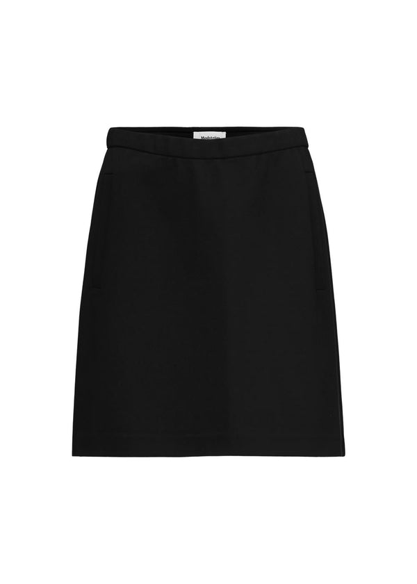 Simple and a must-have stylish A-shaped skirt. Tanny short skirt has elastic at the waist and the strechable material creates the perfect fit.
