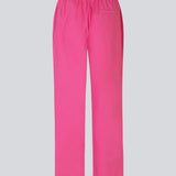 Pants in organic cotton with straight, wide legs. TapirMD pants have a high, elasticated waist, slanted side pockets, and a decorative paspoil back pocket.  Material: 100% Organic Cotton