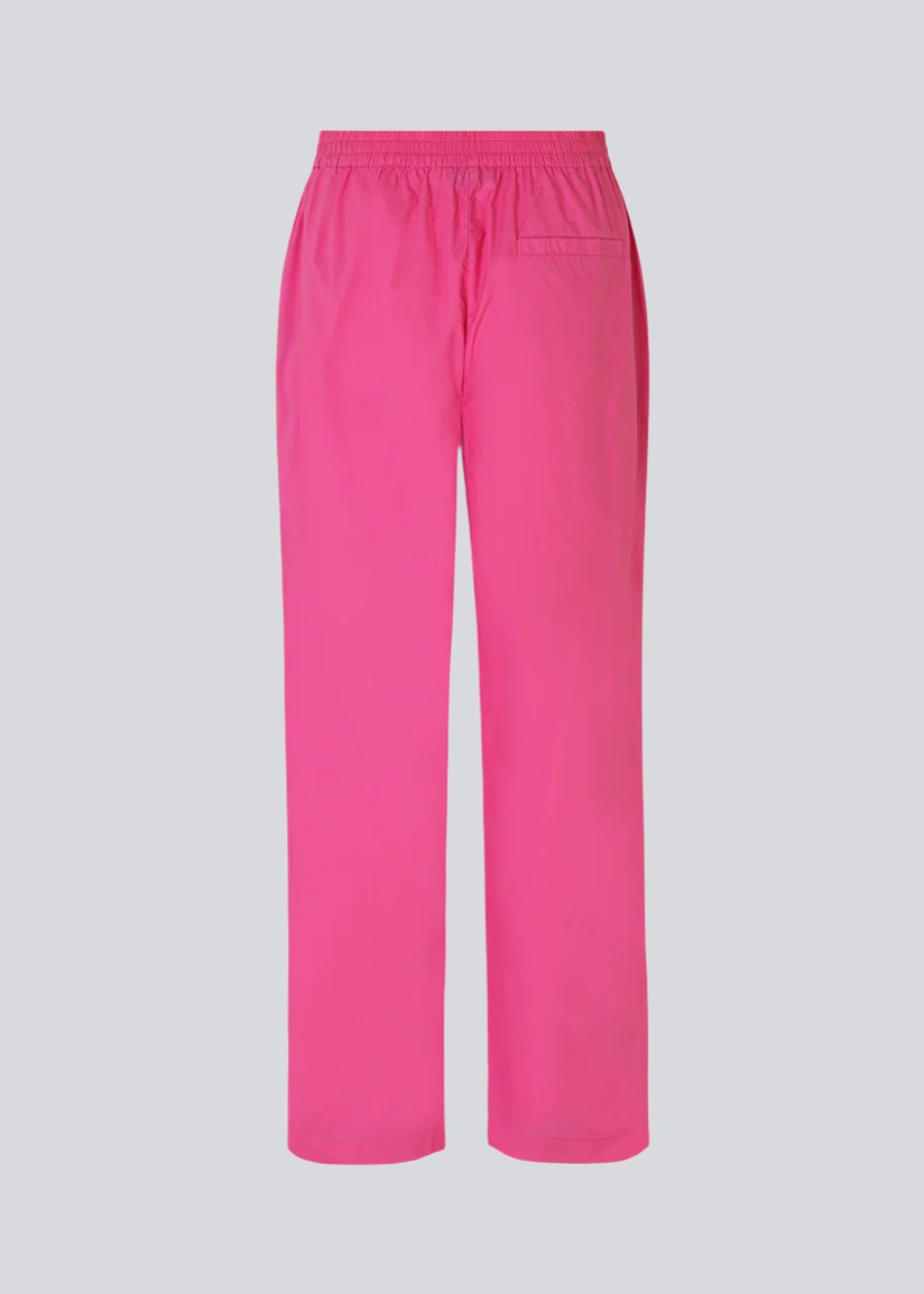 Pants in organic cotton with straight, wide legs. TapirMD pants have a high, elasticated waist, slanted side pockets, and a decorative paspoil back pocket.  Material: 100% Organic Cotton