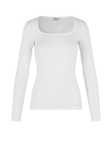 Ribknitted top in a tight fit cotton quality. ToxieMD LS top has a square neckline in front and long sleeves. A must-have basic style for your waredrobe.